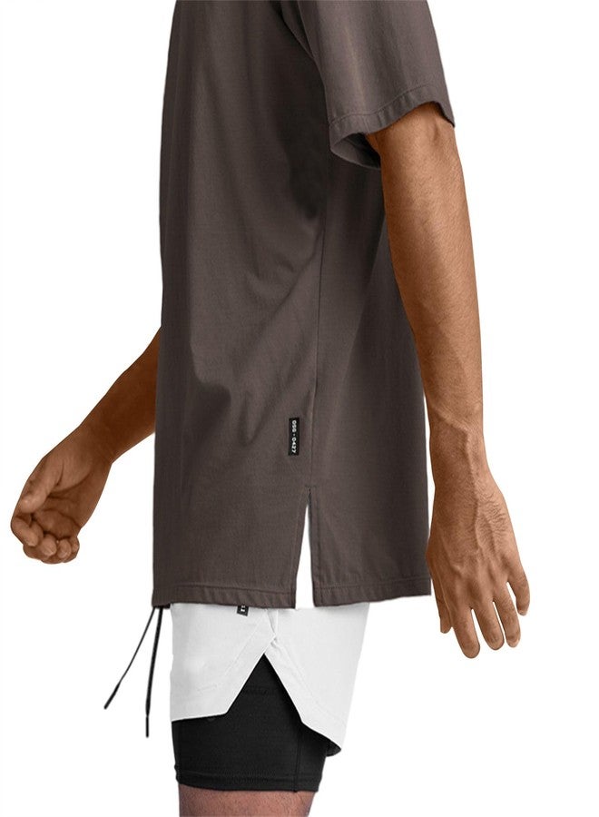 Opomelo Men's Oversized Workout T-Shirts Lightweight Quick Dry Short Sleeve Tshirts Crew Neck Loose Fit Athletic Tops - Image 3
